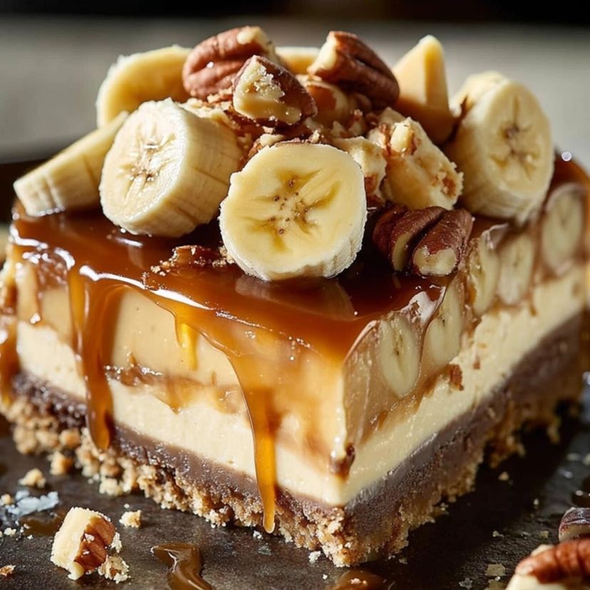 Banana Caramel Peanut Butter Cheesecake