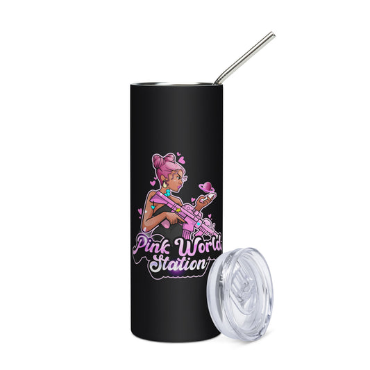 Pink World Station tumbler