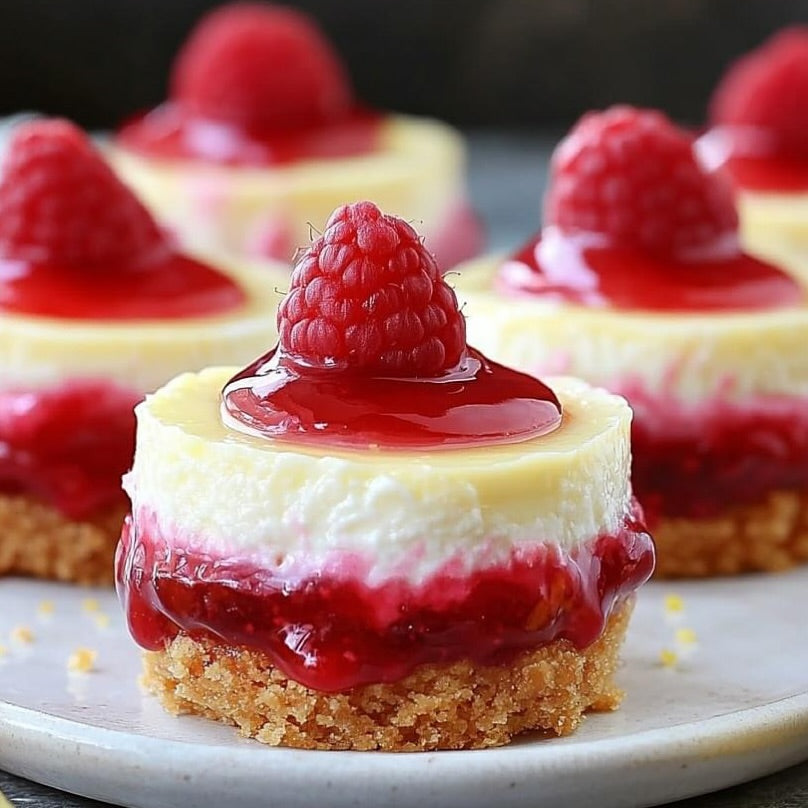 Mini Lemon Raspberry Cheesecakes For Thanksgiving