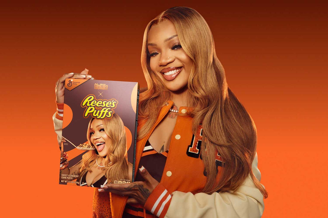 Glorilla Reese's Puff Cereal Box