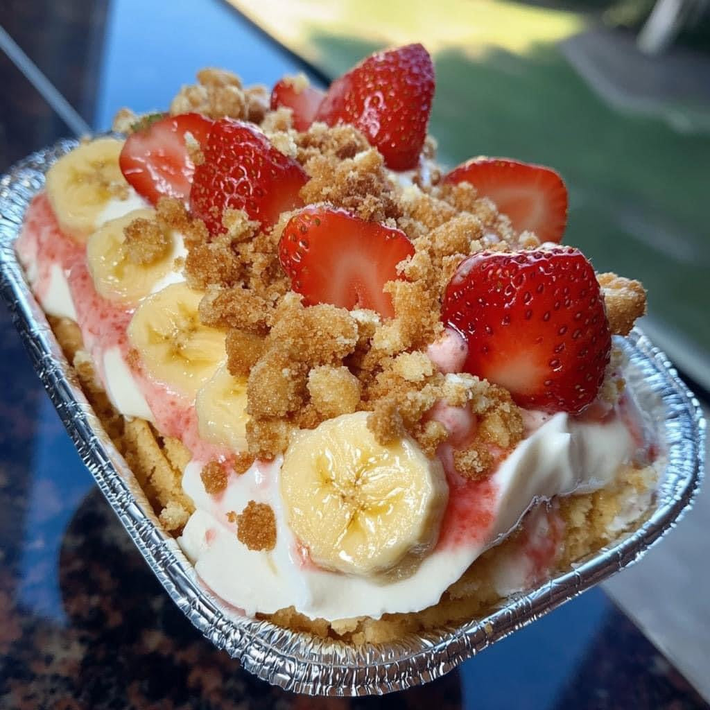 Strawberry Crunch Banana Pudding Recipe 🍓🍌