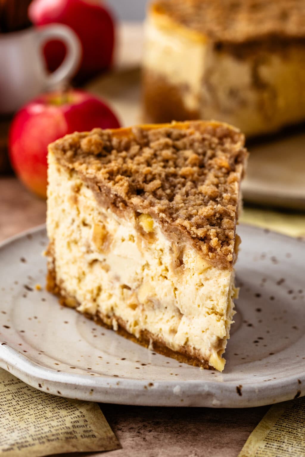 Creamy Apple Crumble Cheesecake Recipe (Apple Crisp Topping)