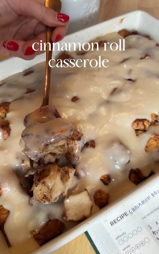 Cinnamon Roll Casserole; Cheap And Easy Thanksgiving Dessert Ideas