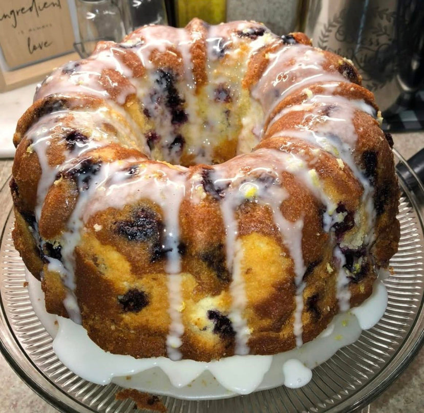 Lemon Blueberry Pound Cake Recipe with Fresh Lemon Glaze Recipe
