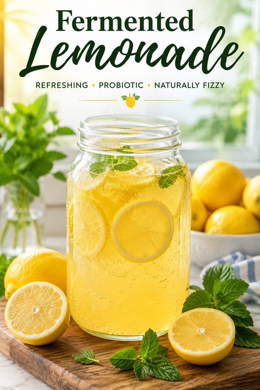 Homemade Fermented Lemonade Probiotic Drink Recipe