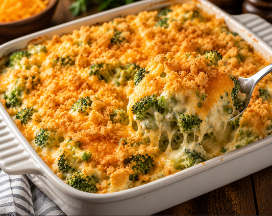 Easy Broccoli Cheese Casserole Recipe (Creamy Cheesy Broccoli Bake)