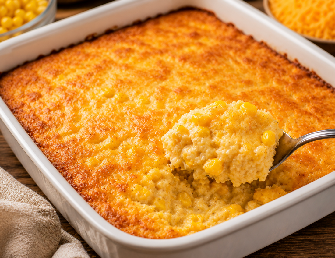 Easy Corn Casserole Recipe (Creamy Southern Corn Bake)