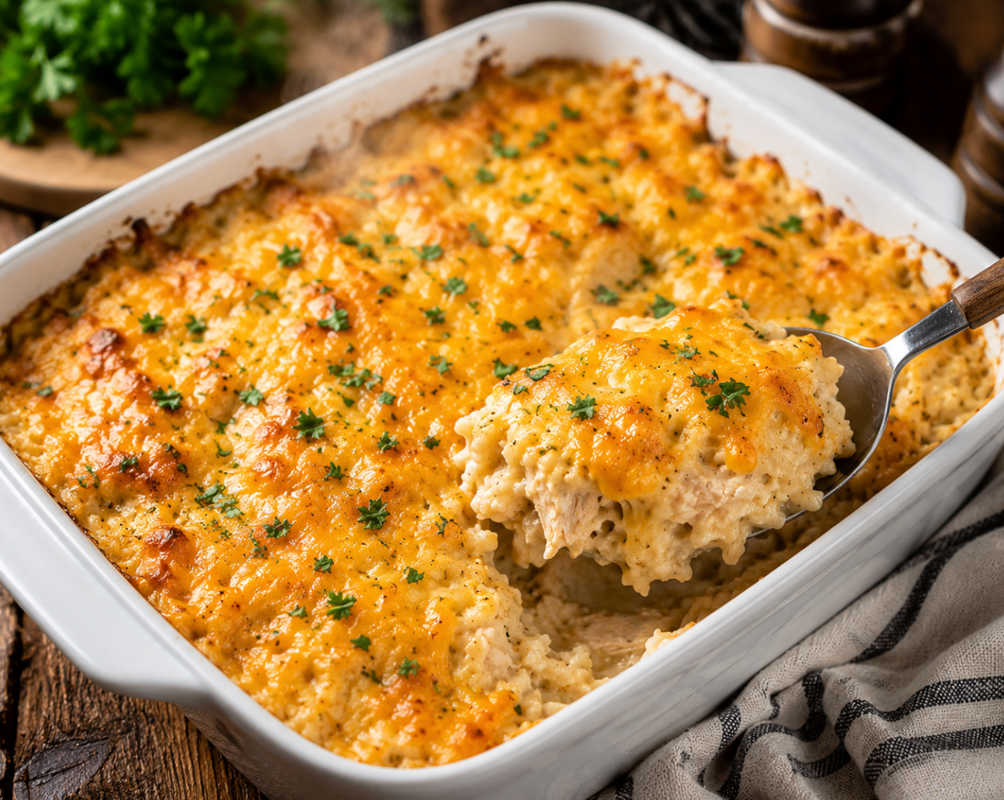 Easy Shredded Chicken and Rice Casserole Recipe