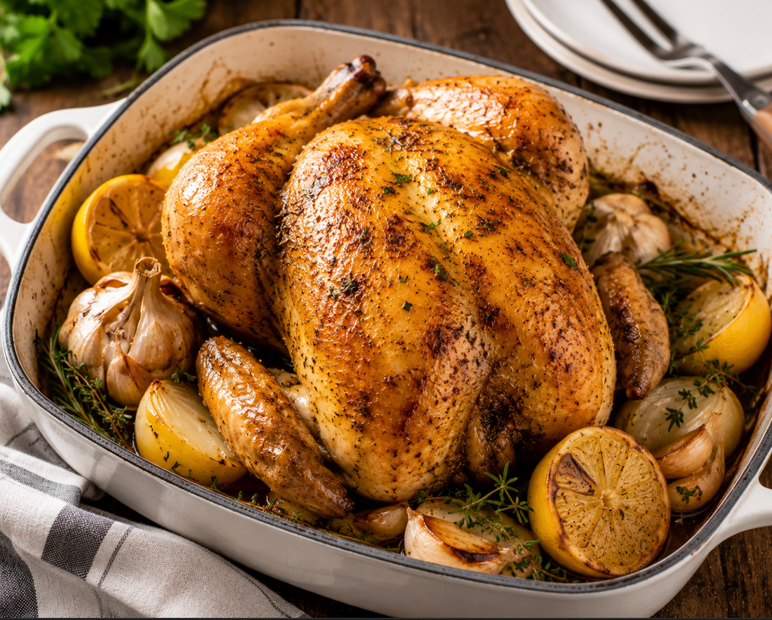 Juicy Baked Whole Chicken Recipe (Easy Oven Roasted Chicken)