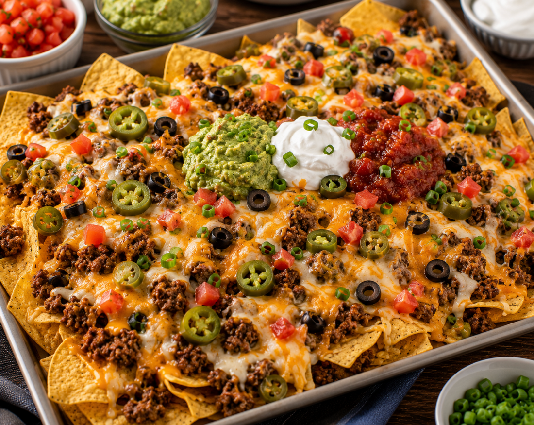 Loaded Nachos Recipe (Easy Game Day Beef Nachos)