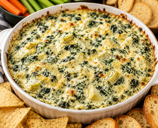 Spinach Artichoke Dip Recipe (Easy Cheesy Game Day Party Dip)