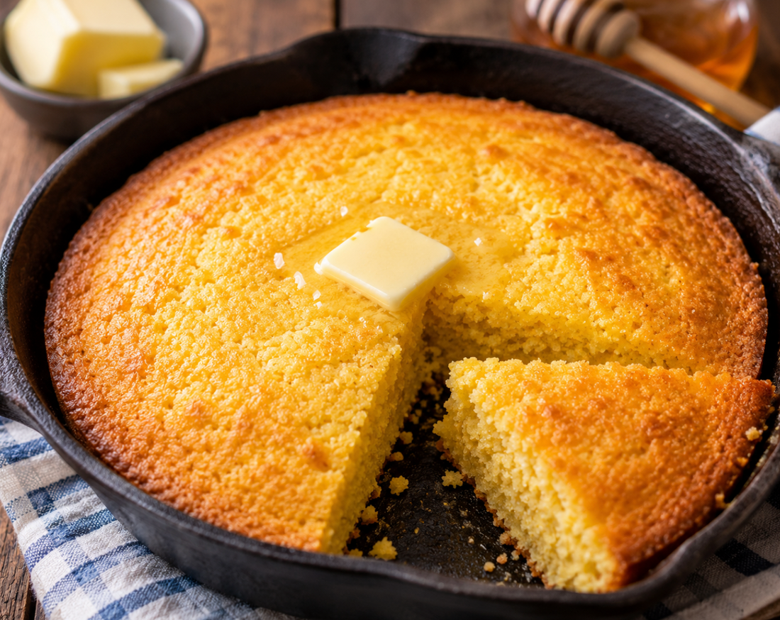 Southern Cornbread Recipe (Easy Homemade Skillet Cornbread)