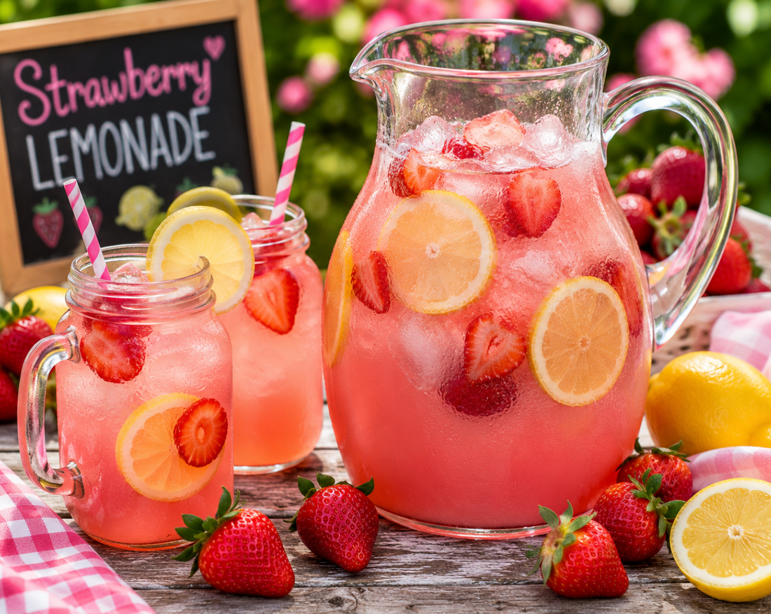 Strawberry Lemonade Recipe (Easy Homemade Summer Drink)