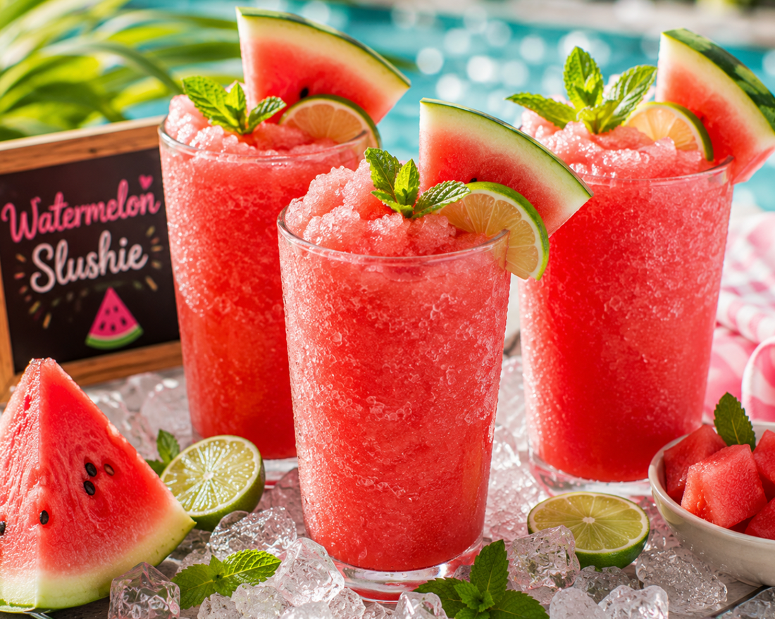 Watermelon Slushie Recipe (Easy Frozen Watermelon Drink)
