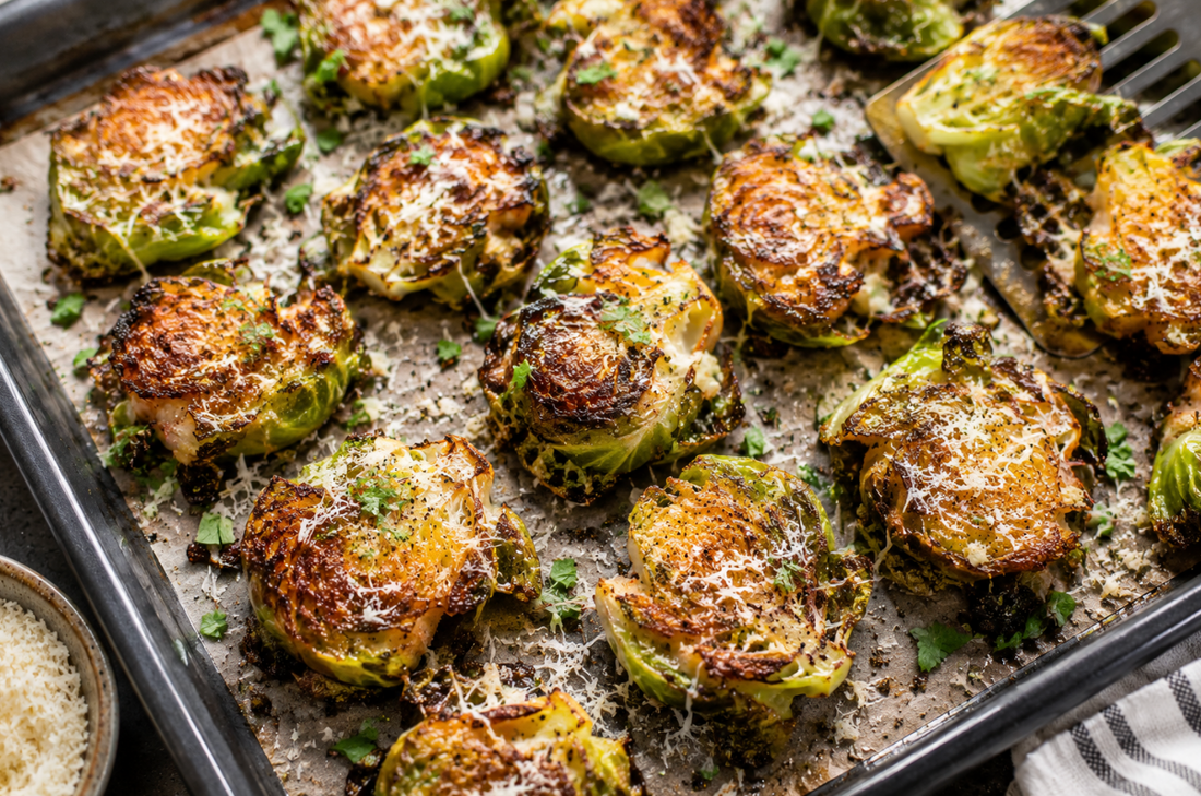 Easy Crispy Smashed Brussels Sprouts (Roasted Recipe)