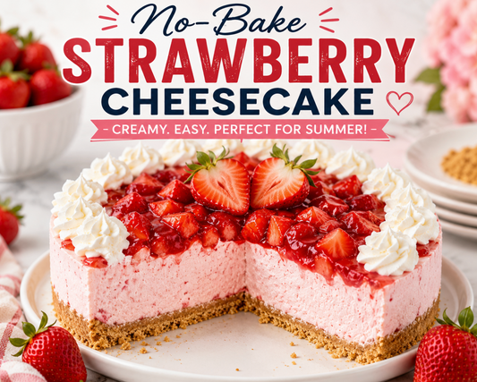 No-Bake Strawberry Cheesecake Recipe (Easy Summer Dessert)