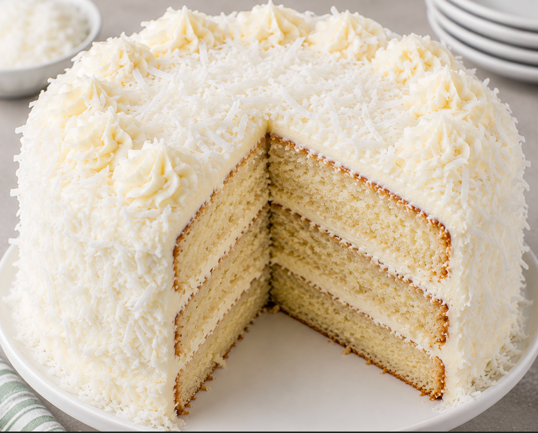 Coconut Cake with Cream Cheese Frosting Recipe