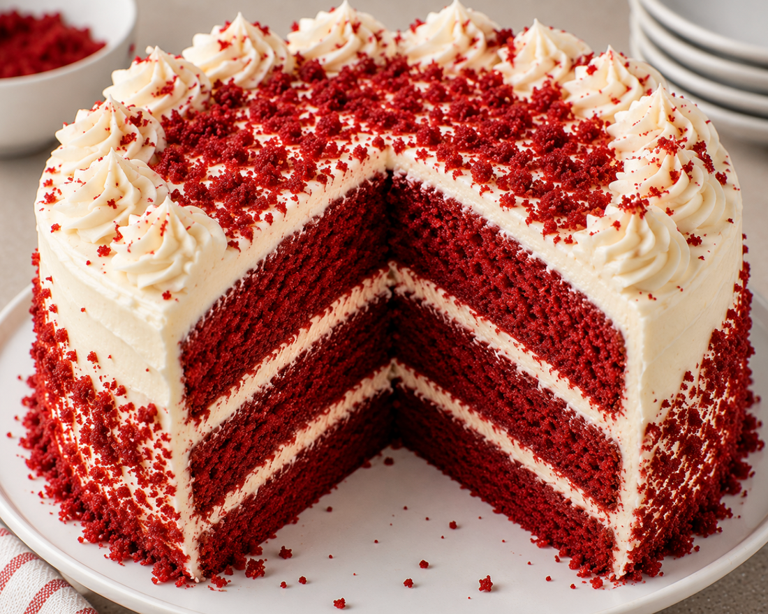 Southern Red Velvet Cake with Cream Cheese Frosting