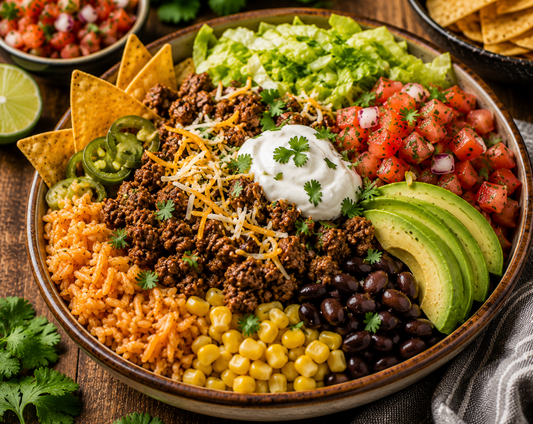 Ground Beef Taco Bowl Recipe (Easy Mexican Rice Bowl)