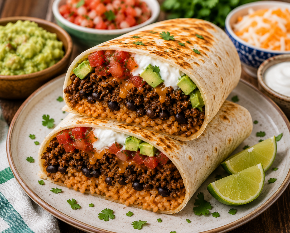 Easy Beef Burrito Recipe (Loaded Ground Beef Burritos Dinner Idea)