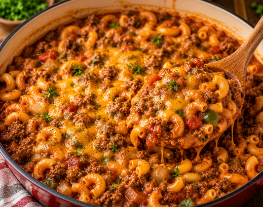 American Chop Suey Recipe (Easy Ground Beef and Macaroni Dinner)
