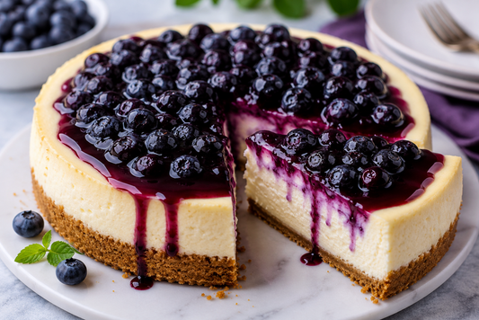 Easy Blueberry Cheesecake Recipe (Creamy Homemade Cheesecake)