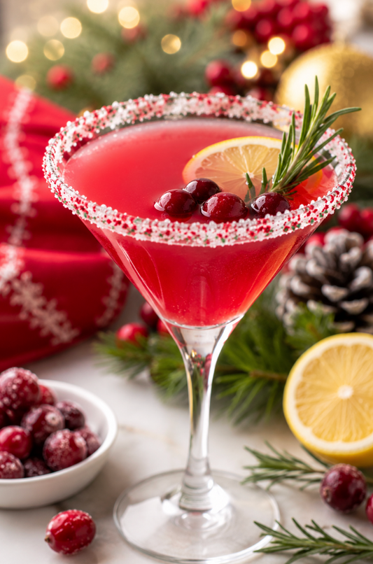 Easy Cranberry Holiday Lemon Drop Recipe (Christmas Cocktail)