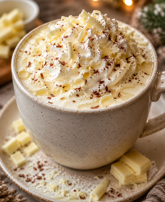 This creamy White Hot Chocolate recipe is rich, smooth, and made with real white chocolate. The perfect cozy winter drink for Christmas, holidays, and cold nights.