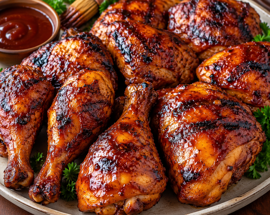 This Grilled BBQ Chicken is juicy, smoky, and coated in a sticky homemade barbecue glaze. Perfect for summer cookouts, backyard BBQs, and family dinners.