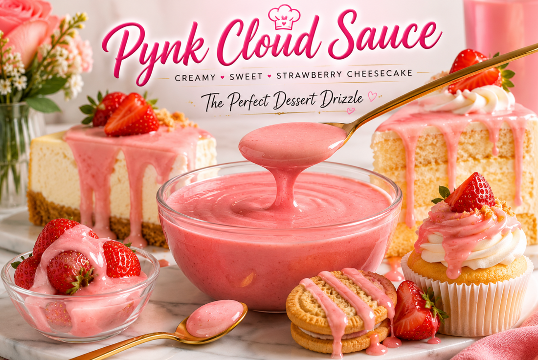 Pynk Cloud Sauce Recipe - Creamy Strawberry Cheesecake Dessert Sauce