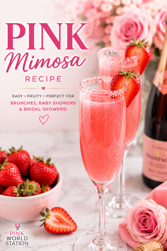 Easy Pink Mimosa Recipe (Ladies Night Or Girls Brunch Strawberry Cocktail)