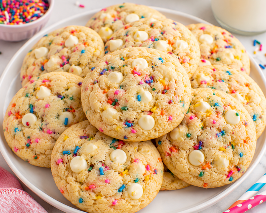 Make soft Birthday Cake Cookies packed with colorful sprinkles and vanilla cake flavor. An easy funfetti cookie recipe perfect for birthdays and celebrations.