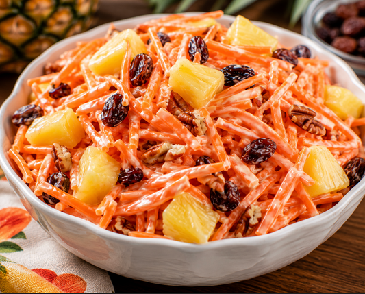 Classic Carrot Salad Recipe with Pineapple and Raisins