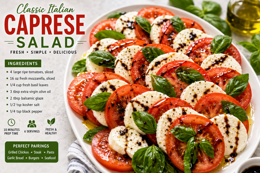 Caprese Salad Recipe (Classic Italian Tomato Mozzarella Salad)