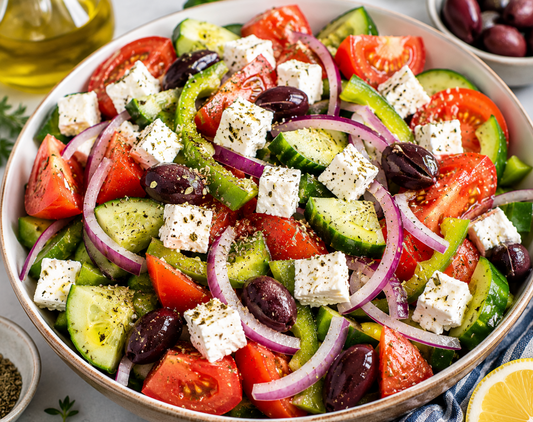 Classic Greek Salad Recipe (Easy Mediterranean Salad)