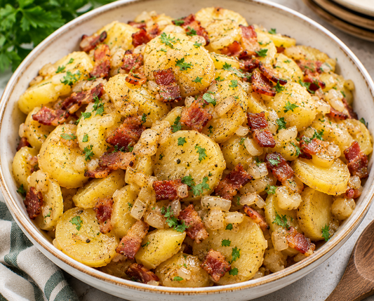 Authentic German Potato Salad Recipe (Warm Bacon Potato Salad)