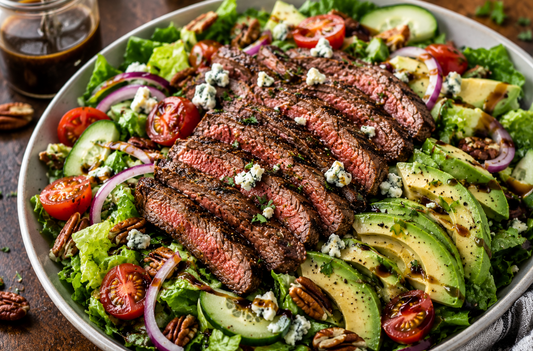 Quick and Easy Steak Salad Recipe (Healthy Meal Ideas with Homemade Dressing)