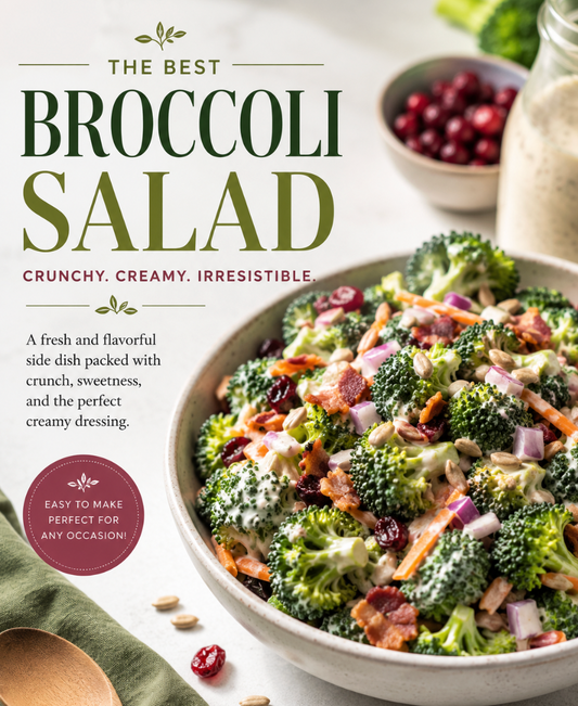Broccoli Salad is loaded with fresh broccoli, crispy bacon, cheddar cheese, sunflower seeds, and a creamy homemade dressing.