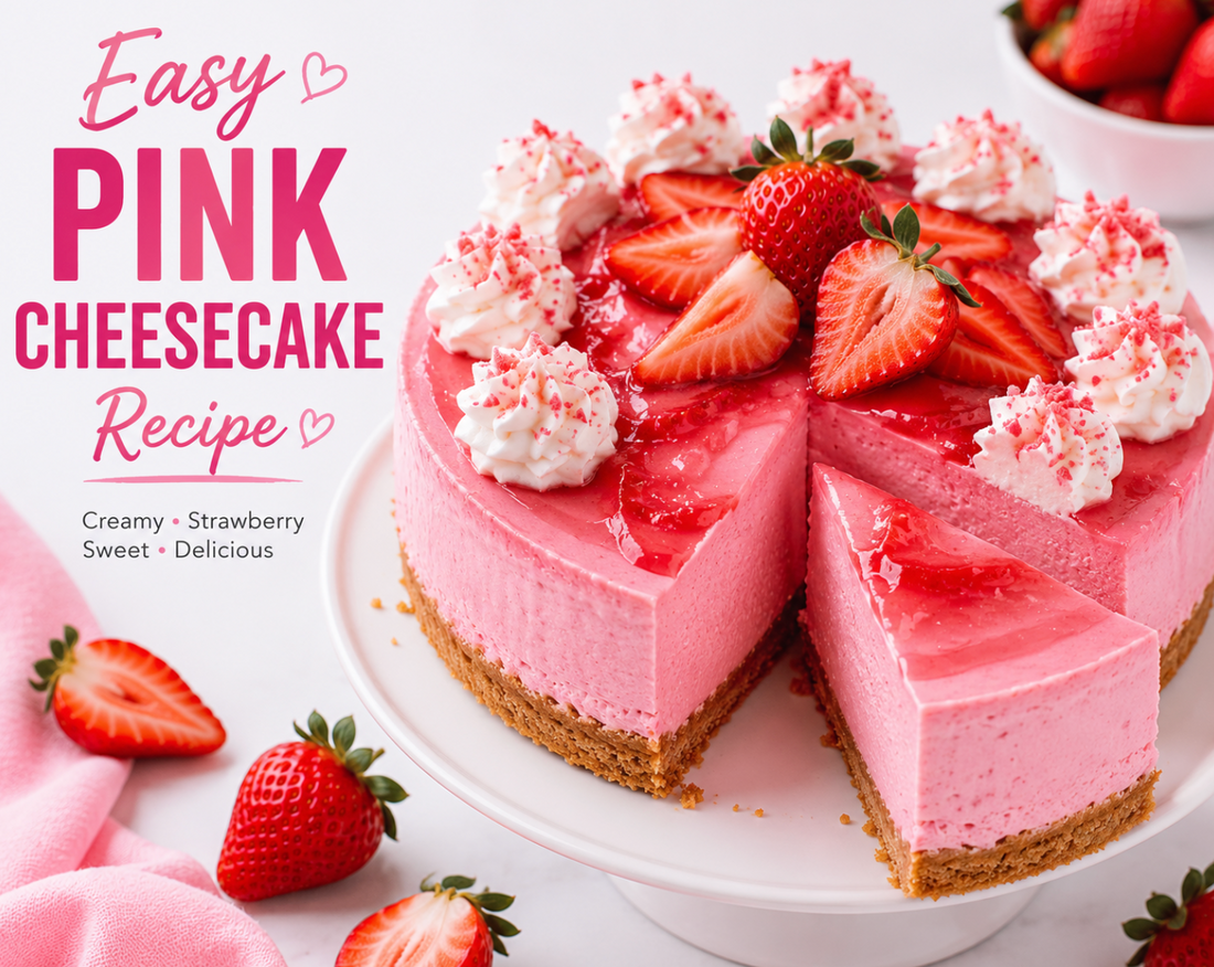 Easy Pink Strawwberry Cheese Cake Recipe