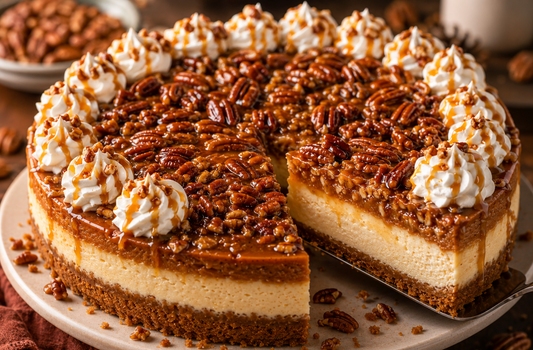 Easy Pecan Pie Cheesecake Recipe (Creamy Holiday Cheesecake)