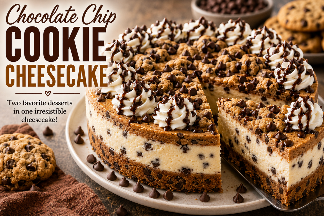 Easy Chocolate Chip Cookie Cheesecake Recipe (Creamy Dessert)