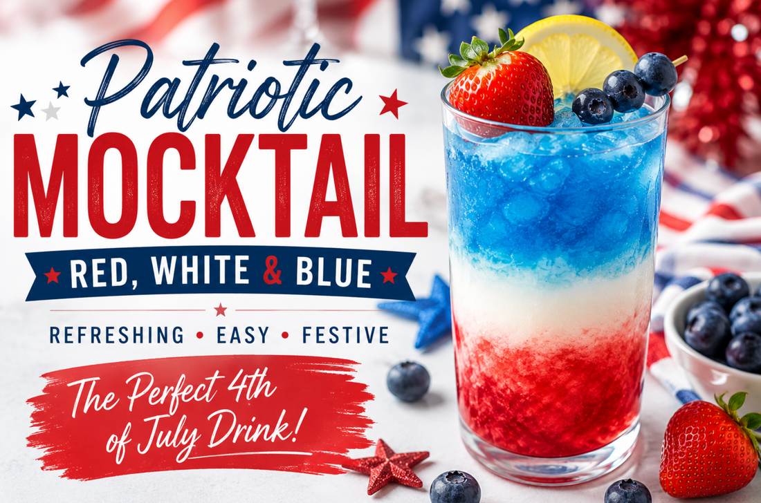 This easy Patriotic Mocktail is made with colorful red, white, and blue layers for the perfect Fourth of July drink. Refreshing, family-friendly, and ready in minutes.
