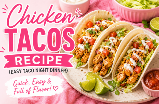 These Chicken Tacos are made with juicy seasoned chicken, fresh toppings, and warm tortillas. An easy family dinner perfect for Taco Tuesday.