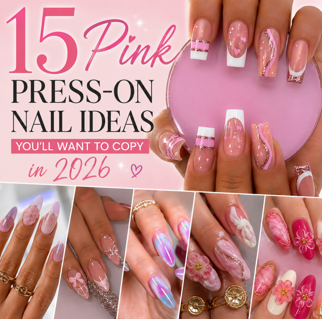 Discover the prettiest pink press-on nail ideas for 2026. From coquette French tips to aura chrome nails and 3D floral designs, these trendy pink manicures are perfect for any occasion.