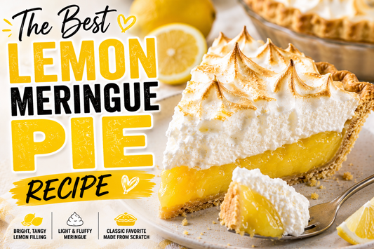 This Lemon Meringue Pie features a bright, tangy lemon filling topped with fluffy toasted meringue and a flaky pie crust. A classic dessert perfect for holidays and spring gatherings.