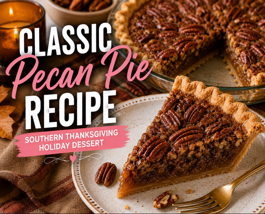 This Southern Pecan Pie features a rich, buttery filling loaded with crunchy pecans inside a flaky pie crust. A classic holiday dessert perfect for Thanksgiving, Christmas, and family gatherings.