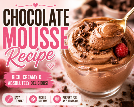 This Chocolate Mousse recipe is rich, silky, and incredibly creamy. Made with real chocolate and whipped cream, it's an easy dessert perfect for special occasions.