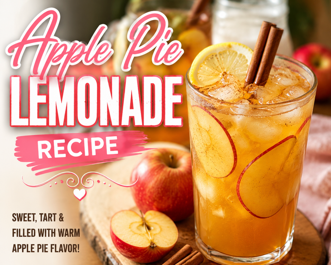 Make this easy Apple Pie Lemonade recipe with apple cider, lemonade, cinnamon, and brown sugar. A refreshing fall drink that tastes like homemade apple pie.