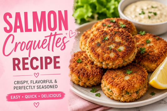 Learn how to make crispy Southern Salmon Croquettes with canned salmon, onions, peppers, and seasonings. These easy salmon patties are golden brown, flavorful, budget-friendly, and perfect for breakfast, lunch, or dinner.