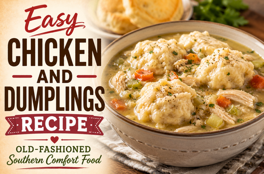 Easy Chicken and Dumplings recipe is loaded with tender shredded chicken, fluffy homemade dumplings, and a rich creamy broth. The ultimate Southern comfort food